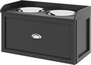 Zvýšené nerezové misky 60x30x36 cm | černé č.1