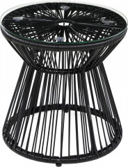 Zahradní stůl s dutým bubnem 40 x 40 x 42 cm | černý č.1