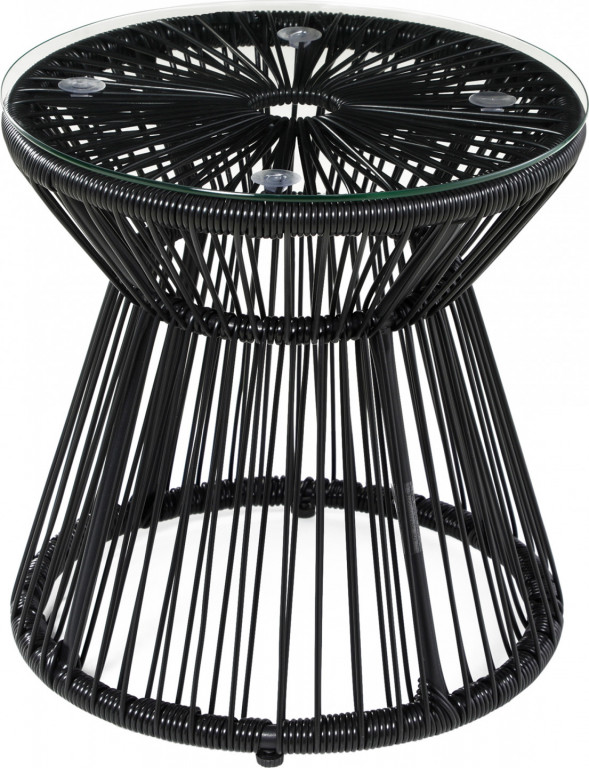 Zahradní stůl s dutým bubnem 40 x 40 x 42 cm | černý