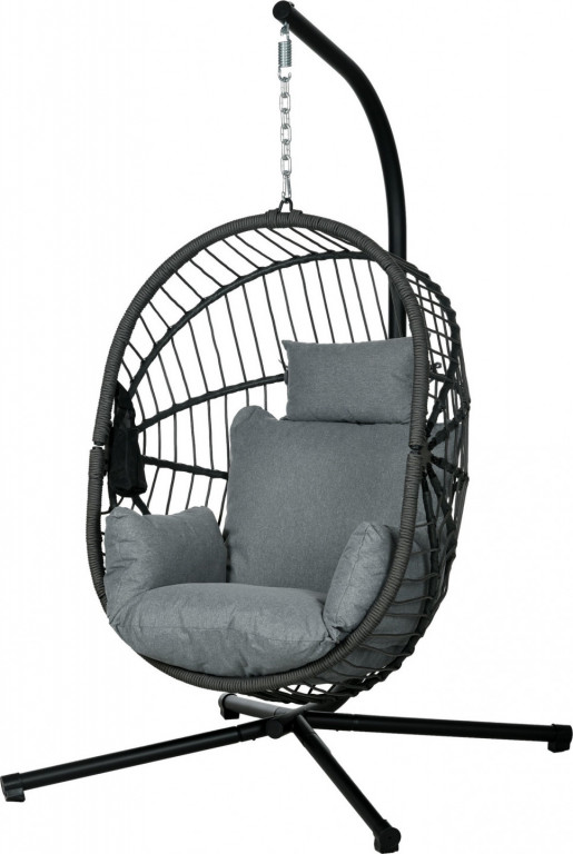 Závěsné křeslo 115 x 106 x 188 cm | šedé