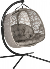 Závěsné křeslo 130 x 103 x 172 cm | pískové + černé č.1