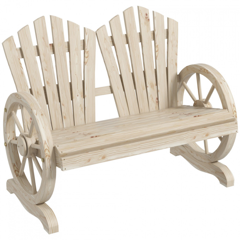 Zahradní lavička s područkou 108 x 66 x 95 cm | přírodní