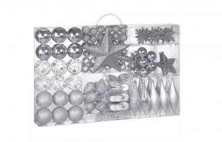 Vánoční ozdoby 102ks | stříbrné č.1