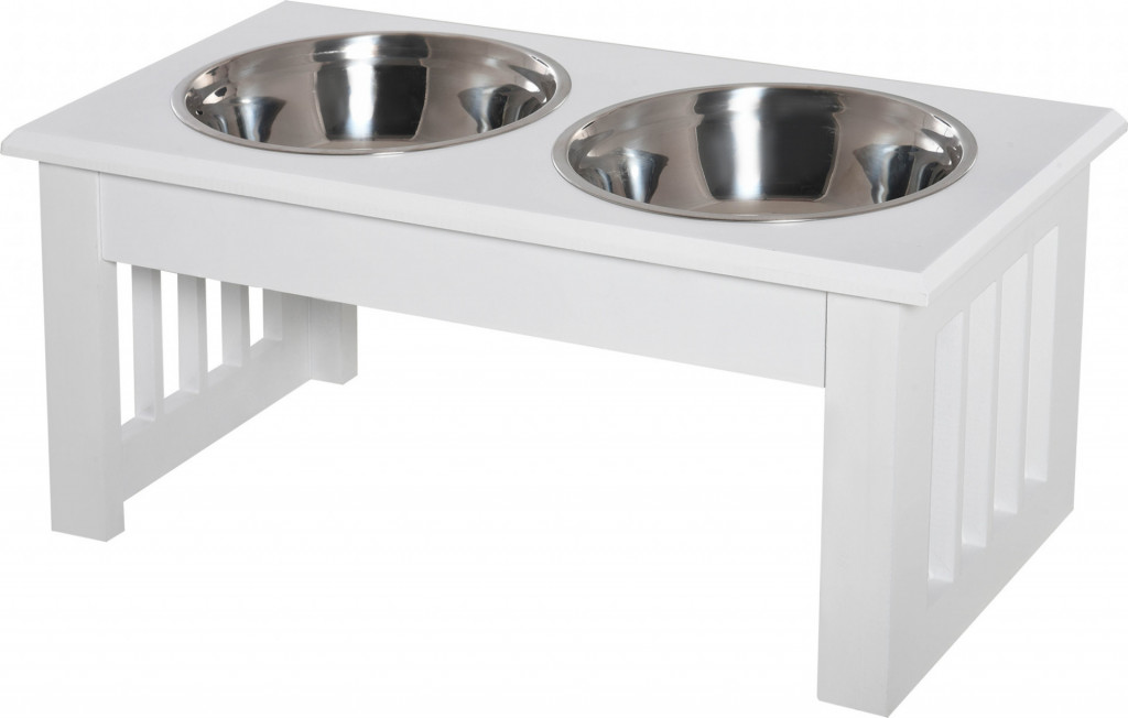 Vyvýšená miska na krmivo 44x24x15cm | bílá