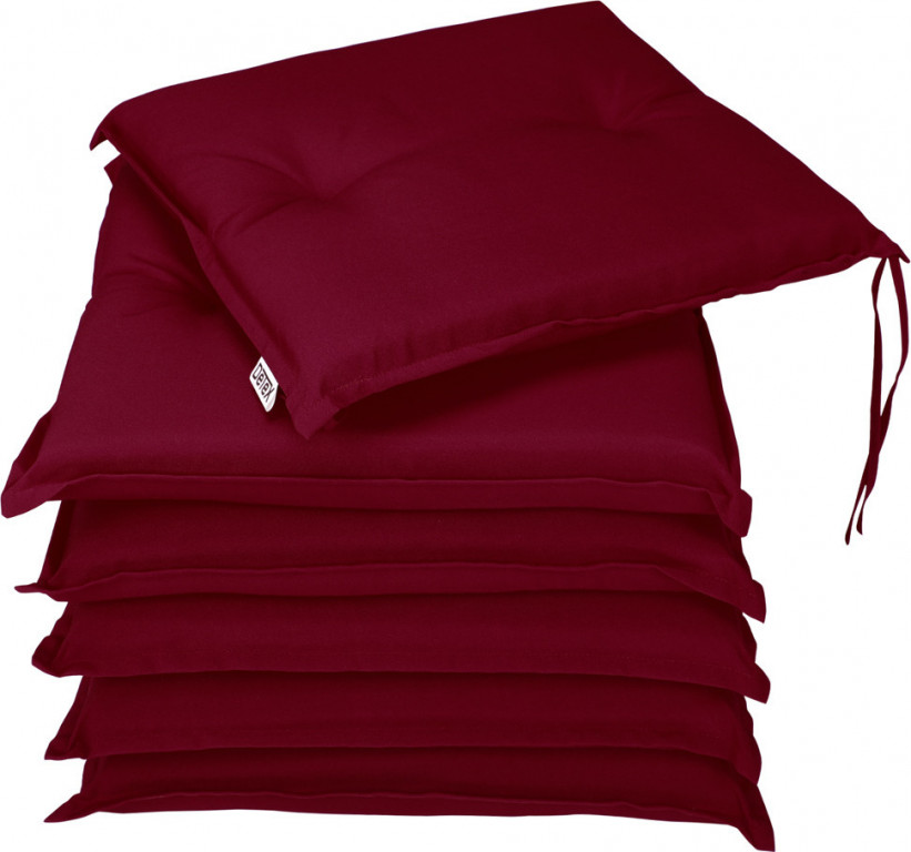 Sada 6 polštářů Boston 43x39x5cm | bordová