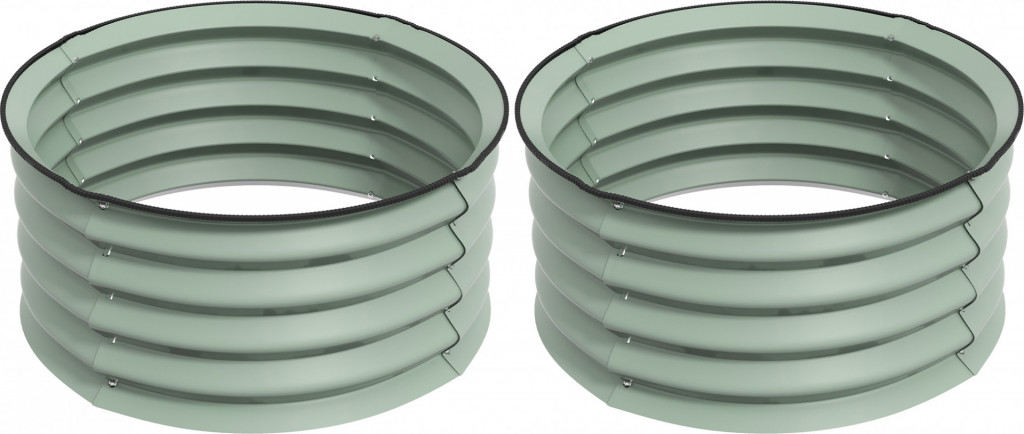 Sada 2 vyvýšených záhonů 60x30x58 cm | zelená