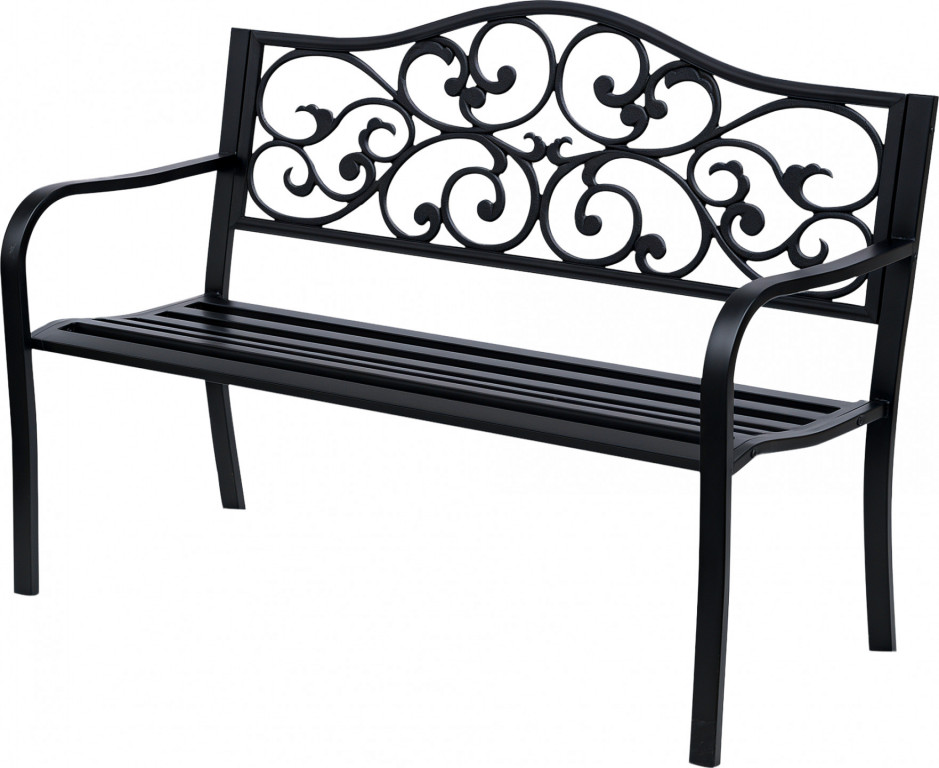 Zahradní lavice 127x60x89cm | černá
