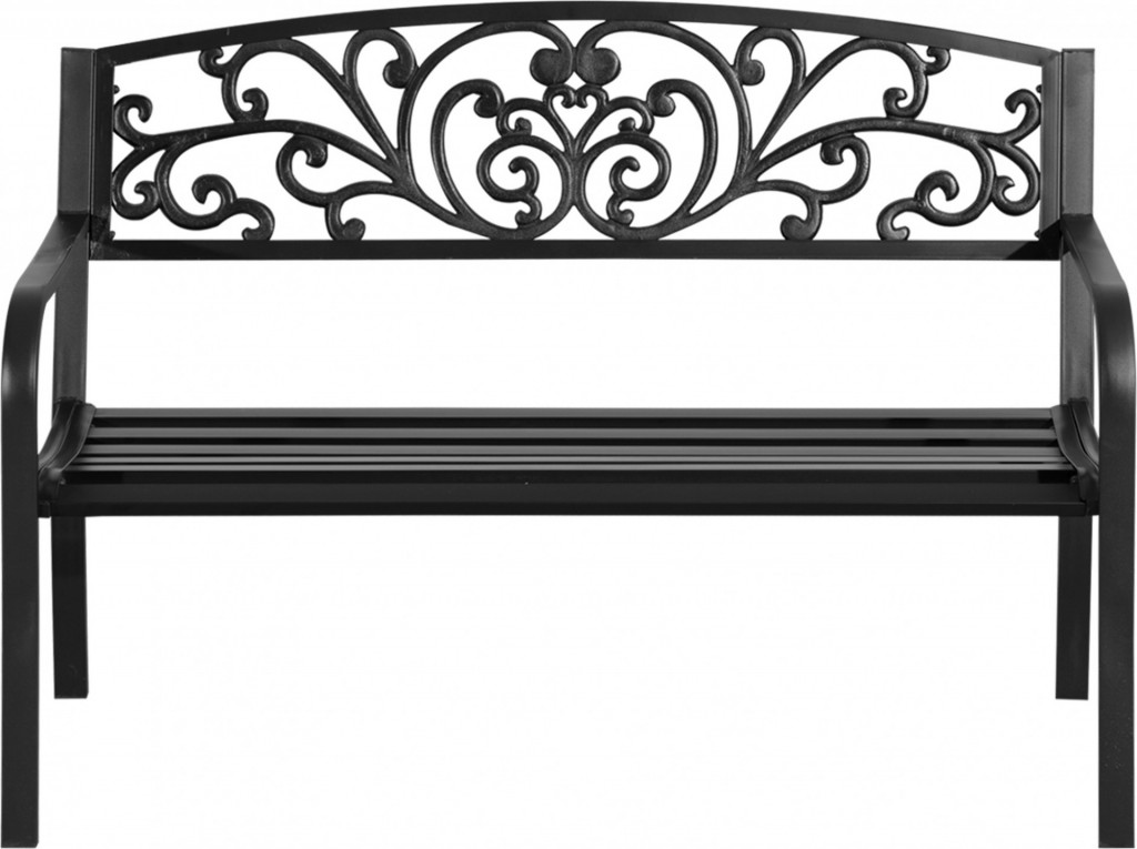 Kovová zahradní lavička 127x60x87 cm | černá