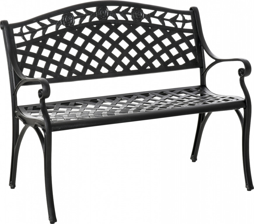Zahradní lavice 102,5x61x84 cm | černá