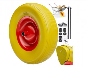 Kolo trakaře s ocelovým ráfkem a kuličkovým ložiskem včetně nápravy