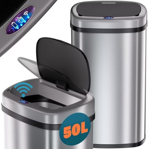 Senzorový odpadkový koš z nerezové oceli | 50L č.3
