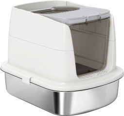 Kočičí toaleta s víkem 52,4x41,3x39,8 cm | bílá č.1