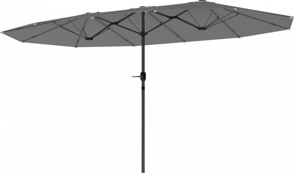 Dvojitý slunečník, 436 x 260 cm | tmavě šedý