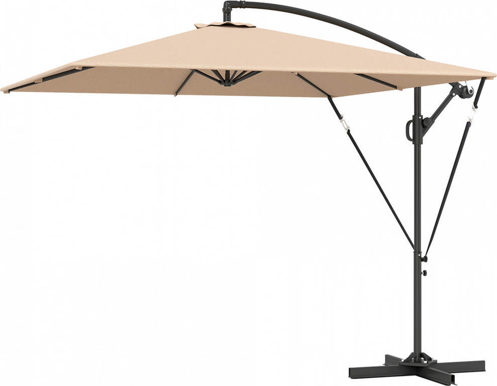 Konzolový slunečník, průměr 260 cm | khaki