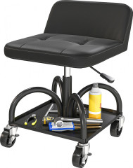 Dílenská stolička s kolečky | černá