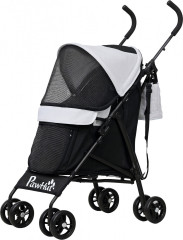 Skládací kočárek pro mini psy do 4 kg | světle šedý