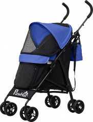 Skládací kočárek pro mini psy do 4 kg | tmavě modrý č.1
