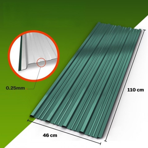 Sada 14 trapézových plechů 110x46cm | zelená č.2