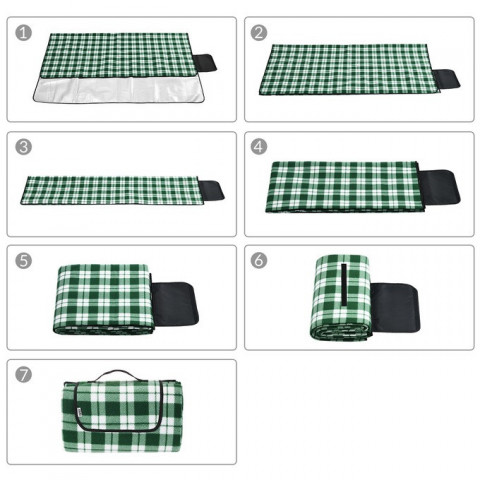 Pikniková deka 2x2m | kostkovaná/zelená č.4