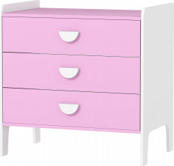 Dětská komoda se 3 zásuvkami 60x40x60 cm | růžová + bílá č.1