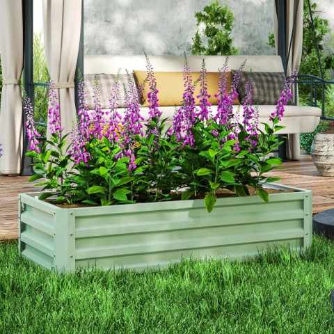 Vyvýšený ocelový záhon, 120 x 60 x 30,5 cm | zelený č.2