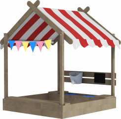 Pískoviště se stříškou 124x116x146 cm | šedé č.1