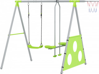 Dětská houpačka 4v1 | zelená + šedá
