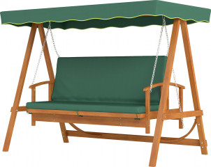 Zahradní houpací lavice se stříškou 236 x 130 x 181 cm | tmavě zelená č.1