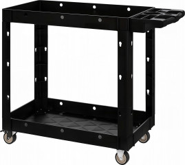 Dílenský vozík se 2 policemi s nosností 227 kg | černý č.1