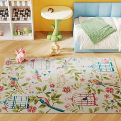 Omyvatelný koberec 200 x 140 cm | bílý + růžový č.1