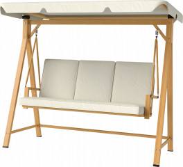 Houpačka s nastavitelným sedákem se stříškou 198 x 120 x 170 cm | béžová č.1