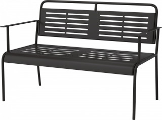 Zahradní lavice s laťkovým designem 121 x 64 x 84 cm | černá