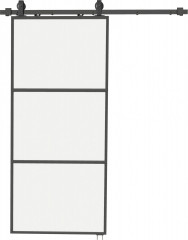 Kompletní sada skleněných posuvných dveří 91 x 203 cm | černá