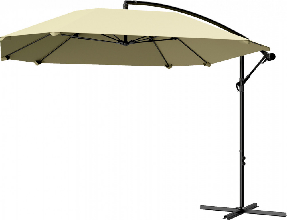 Hliníkový konzolový slunečník, průměr 260 cm | béžový