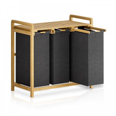 Prádelní koš se 3 přihrádkami 81 x 40 x 78 cm | antracit č.3
