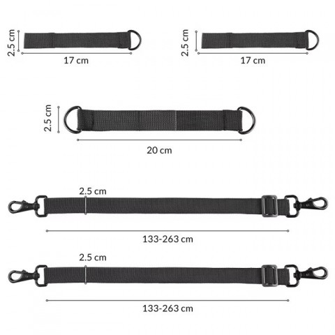 5dílná sada proti větru s nastavitelnými kotevními lany (133 až 263 cm) č.8