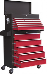 Dílenský vozík s kolečky 33 x 75 x 76 cm | černý + červený č.1