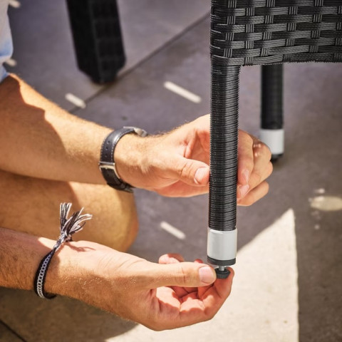 Sada 2 zahradních židlí z polyratanu | černá/krémová č.7