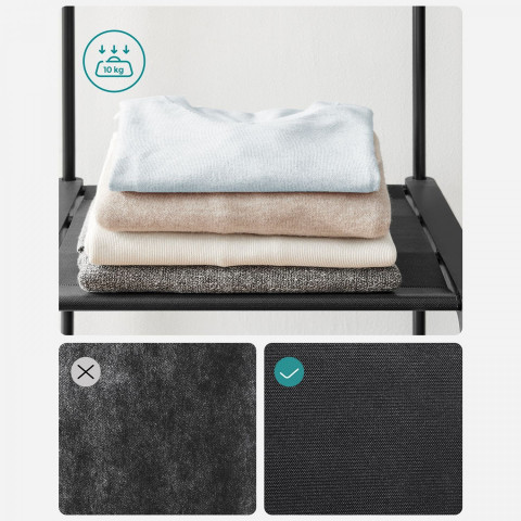 Věšák na oblečení 43 x 138 x 182 cm | černá č.5