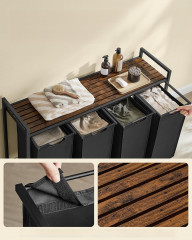 Čtyřdílný koš na prádlo | rustikální hnědá a černá č.2