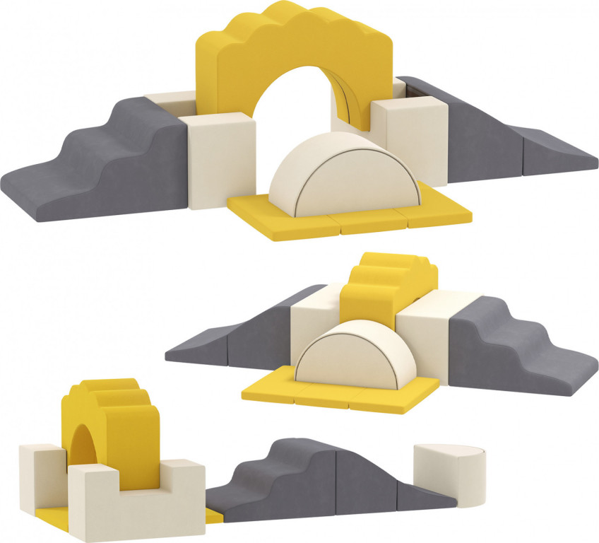 Stavební pěnové bloky 7 kusů | žluté