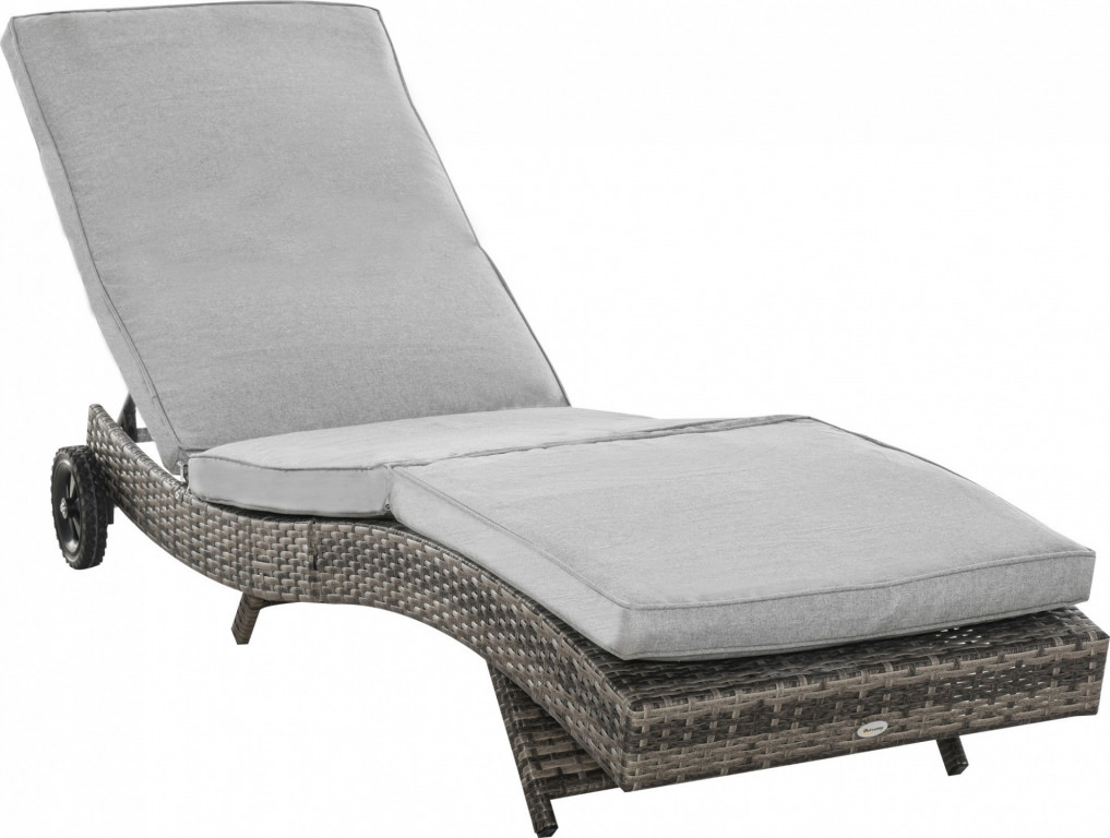 Pojízdné zahradní lehátko | šedé