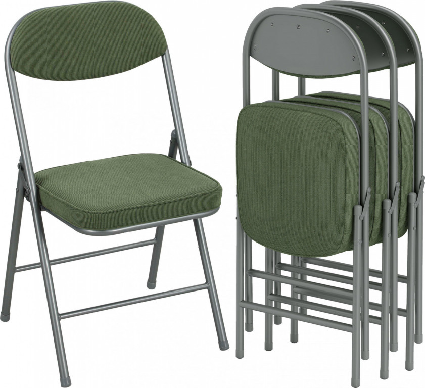 Sada 4 skládacích jídelních židlí | zelené