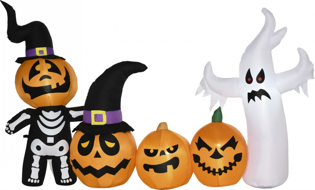 Nafukovací halloweenská dekorace, duch 130 cm | vícebarevná