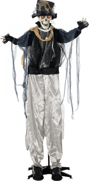 Halloweenská dekorace, kostlivec 178 cm | vícebarevná