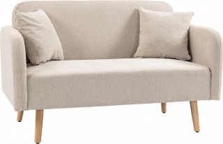 Pohovka pro 2 osoby 130 x 70 x 80 cm | krémová