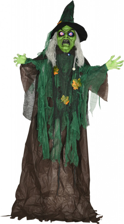 Halloweenská čarodějnice s LED světem 183 cm | vícebarevná