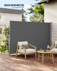 Venkovní boční markýza na zastínění terasy 160 x 400 cm | tmavě šedá