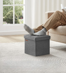 Čalouněný taburet s úložným prostorem 30 x 30 | tmavě šedá č.1