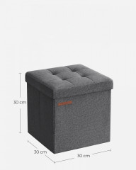 Čalouněný taburet s úložným prostorem 30 x 30 | tmavě šedá č.3